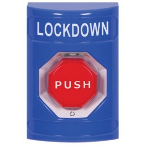 STI SS2409LD-EN Stopper Station – Blue – Push and Turn – Octagon – Illuminated – Lockdown Label